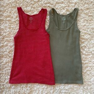 Old Navy Red and Olive Tank Tops